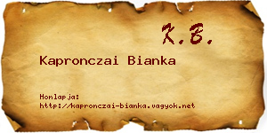 Kapronczai Bianka névjegykártya
